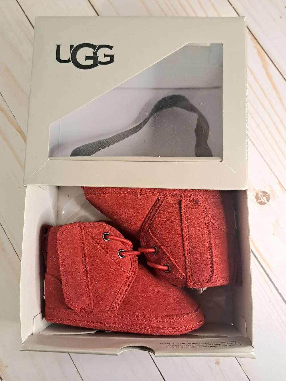 UGG Baby Neumel Red Baby Booties NIB